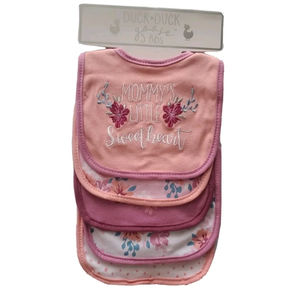 5 Pack Baby Girls Bibs